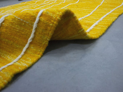 Moroccan Rug 6x10 | Handmade Yellow rug | Costume Wool Rug | Zanafi Rug