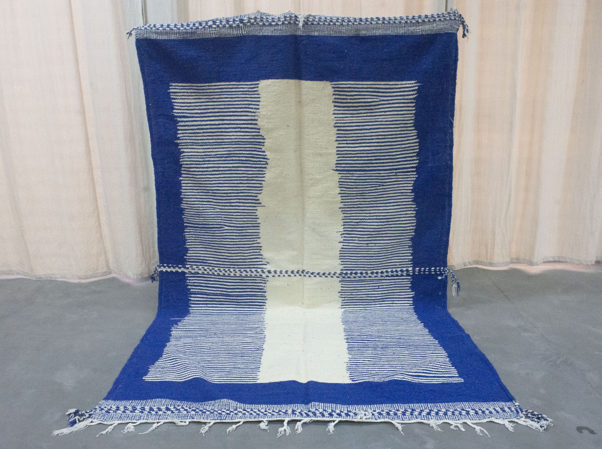 Moroccan Rug 6x10 | Handmade Blue rug | Costume Wool Rug | Zanafi Rug