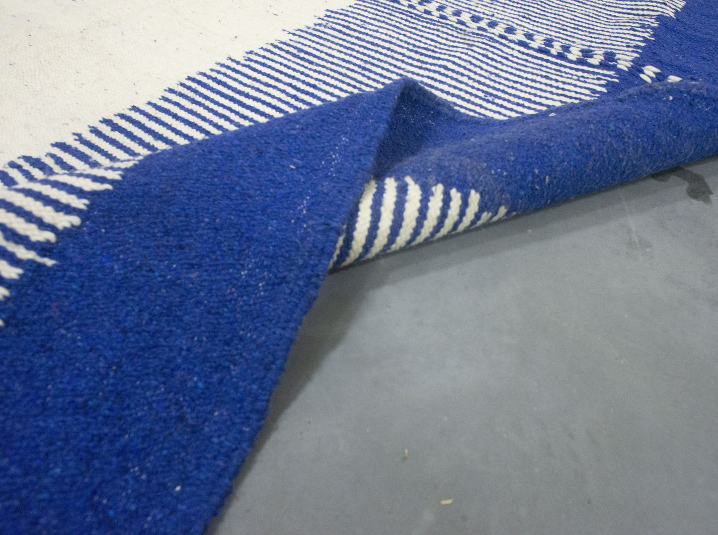 Moroccan Rug 6x10 | Handmade Blue rug | Costume Wool Rug | Zanafi Rug