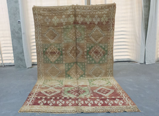 Moroccan Rug 6x11 | Handmade Brown rug | Costume Wool Rug | Beni Mguild Rug