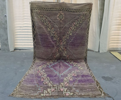 Moroccan Rug 6x12 | Handmade Purple rug | Costume Wool Rug | Beni Mguild Rug