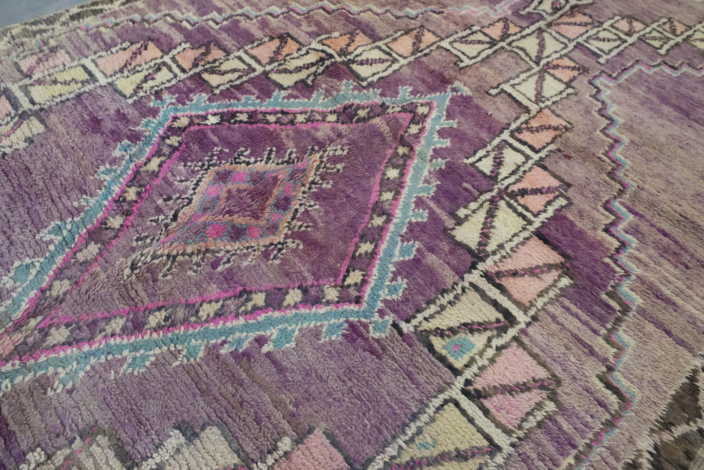 Moroccan Rug 6x12 | Handmade Purple rug | Costume Wool Rug | Beni Mguild Rug