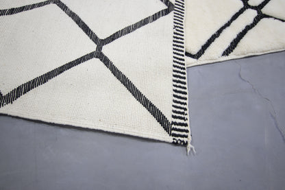 Moroccan Rug 8x10 | Handmade white black rug | Costume Wool Rug | Beni Mrirt Rug