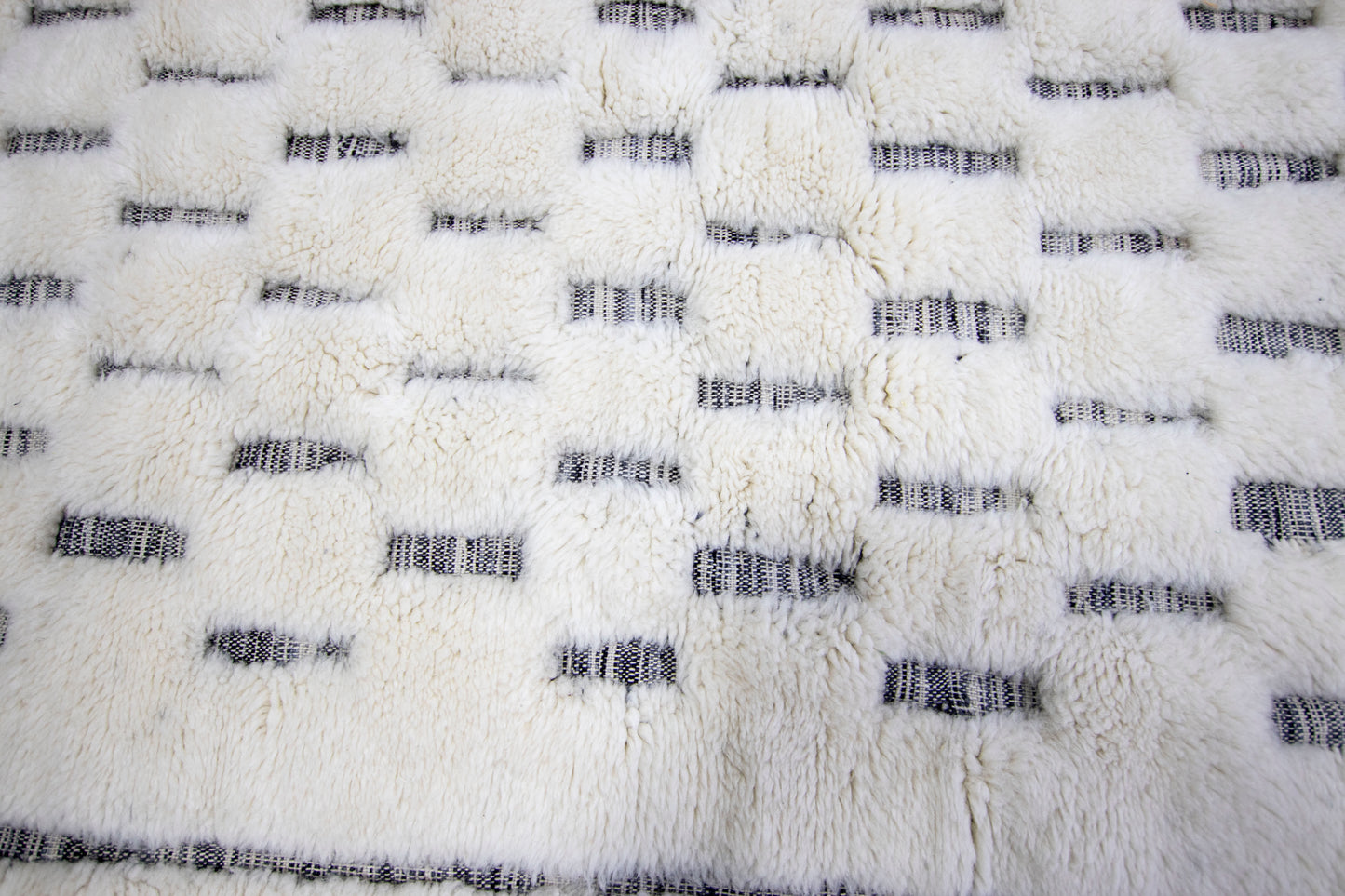 Moroccan Rug 8x10 | Handmade white black rug | Costume Wool Rug | Beni Mrirt Rug