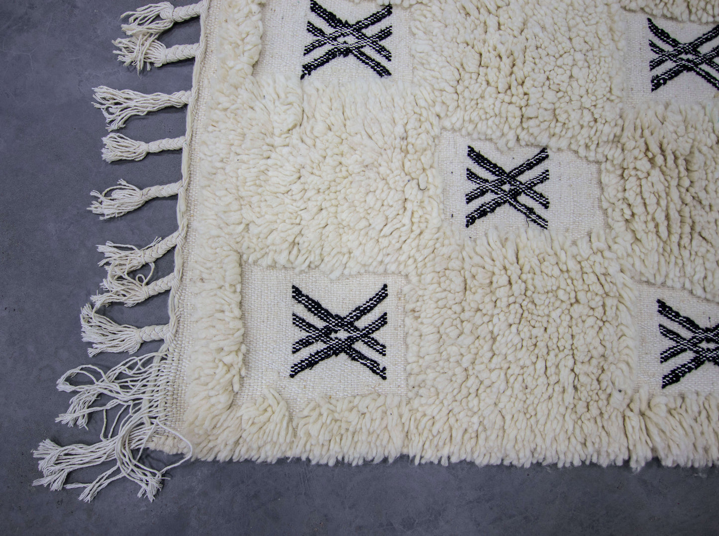 Moroccan Rug 7x10 | Handmade white rug | Costume Wool Rug | Beni Ouarain Rug