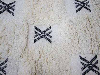 Moroccan Rug 7x10 | Handmade white rug | Costume Wool Rug | Beni Ouarain Rug