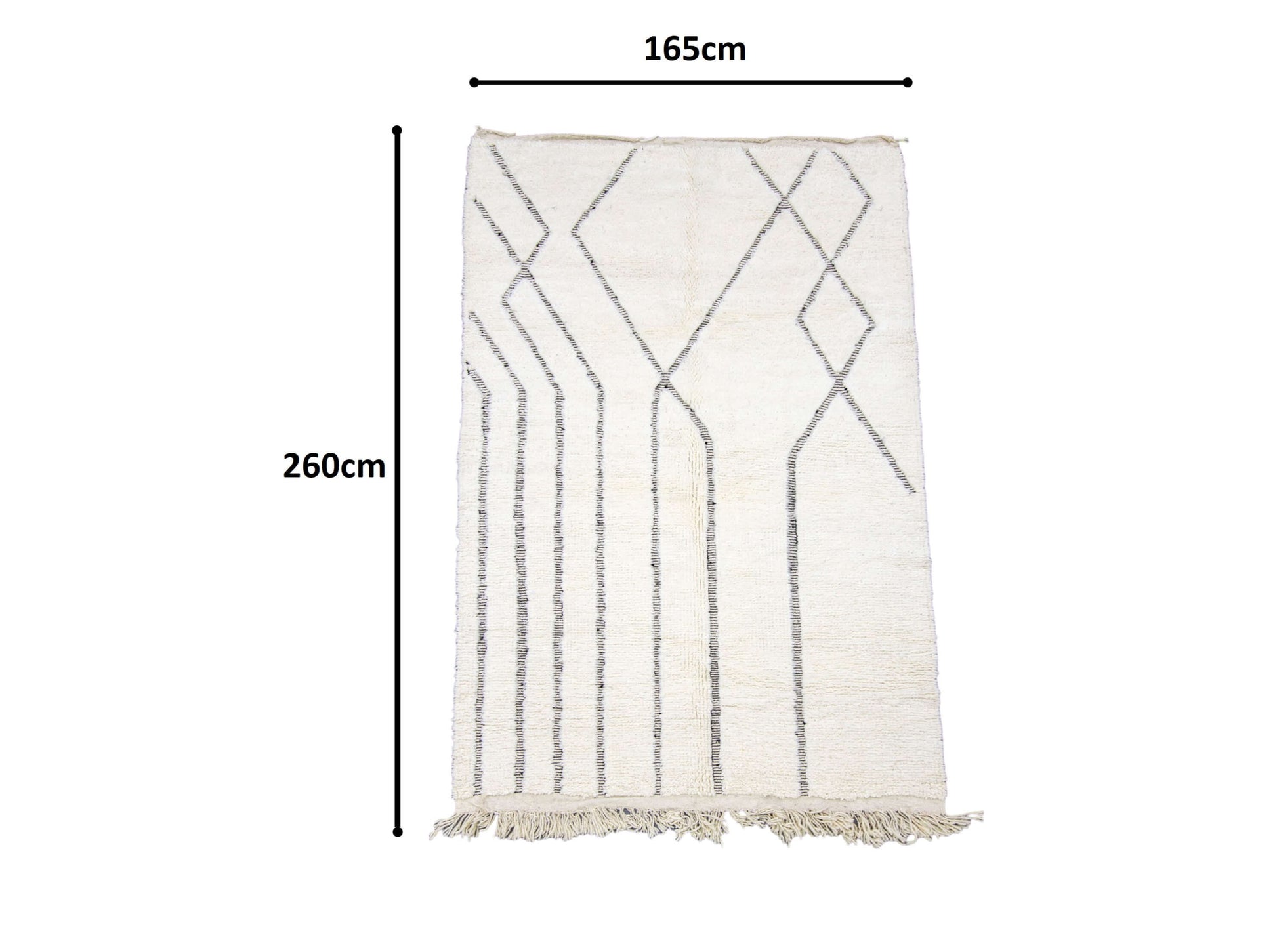 Moroccan Rug 5x8 | Handmade white rug | Costume Wool Rug | Beni Ouarain Rug