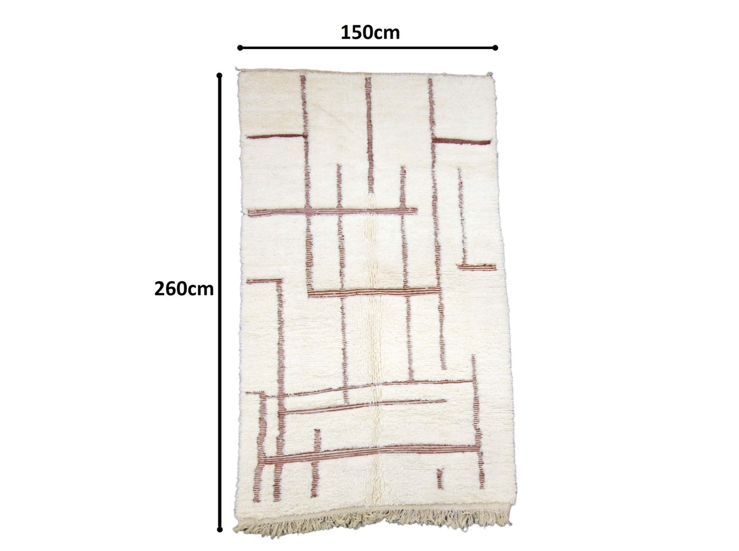 Moroccan Rug 5x8 | Handmade white, Brown rug | Costume Wool Rug | Beni Ouarain Rug