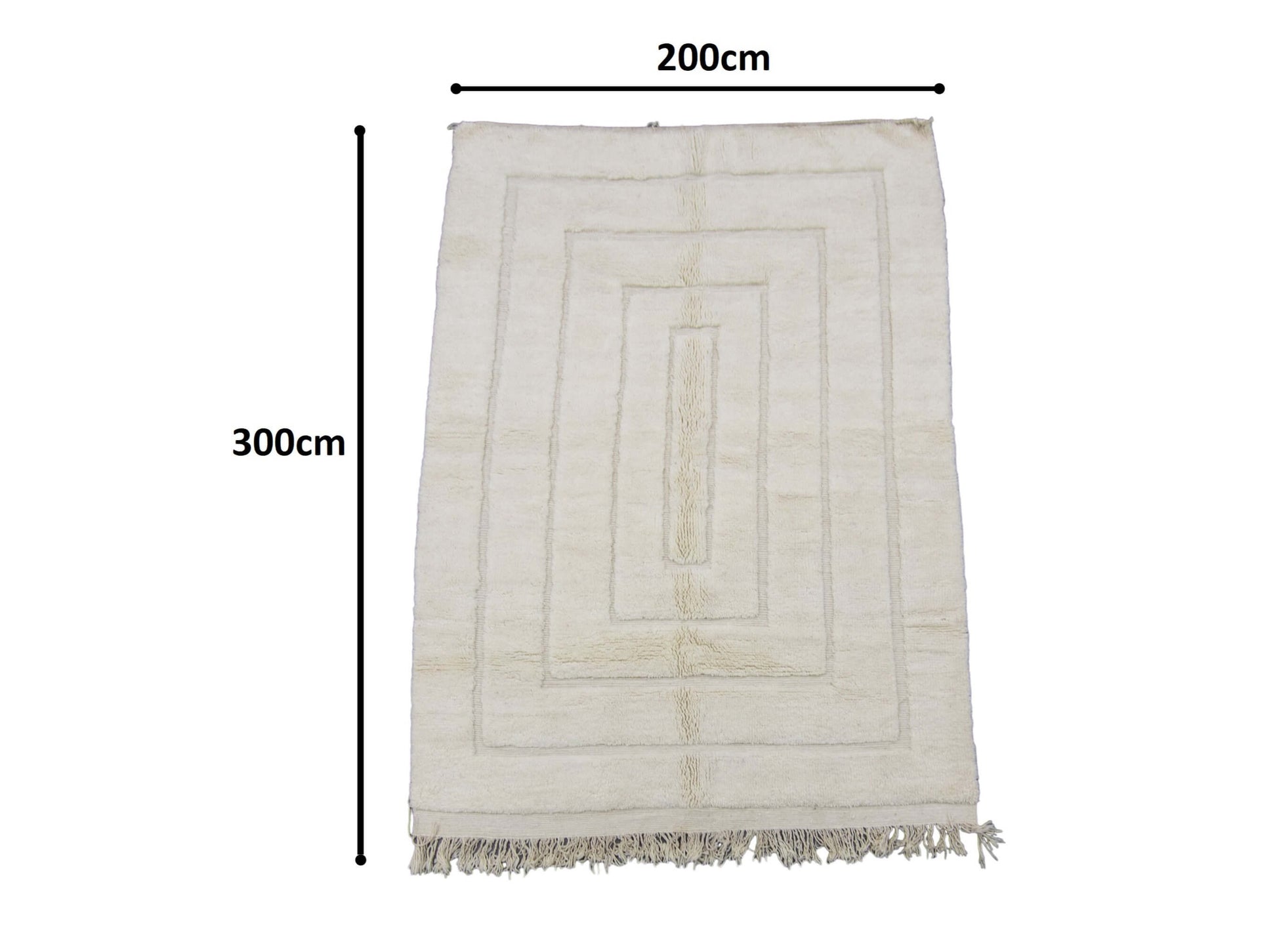 Moroccan Rug 6x10 | Handmade White rug | Costume Wool Rug | Beni Ouarain Rug