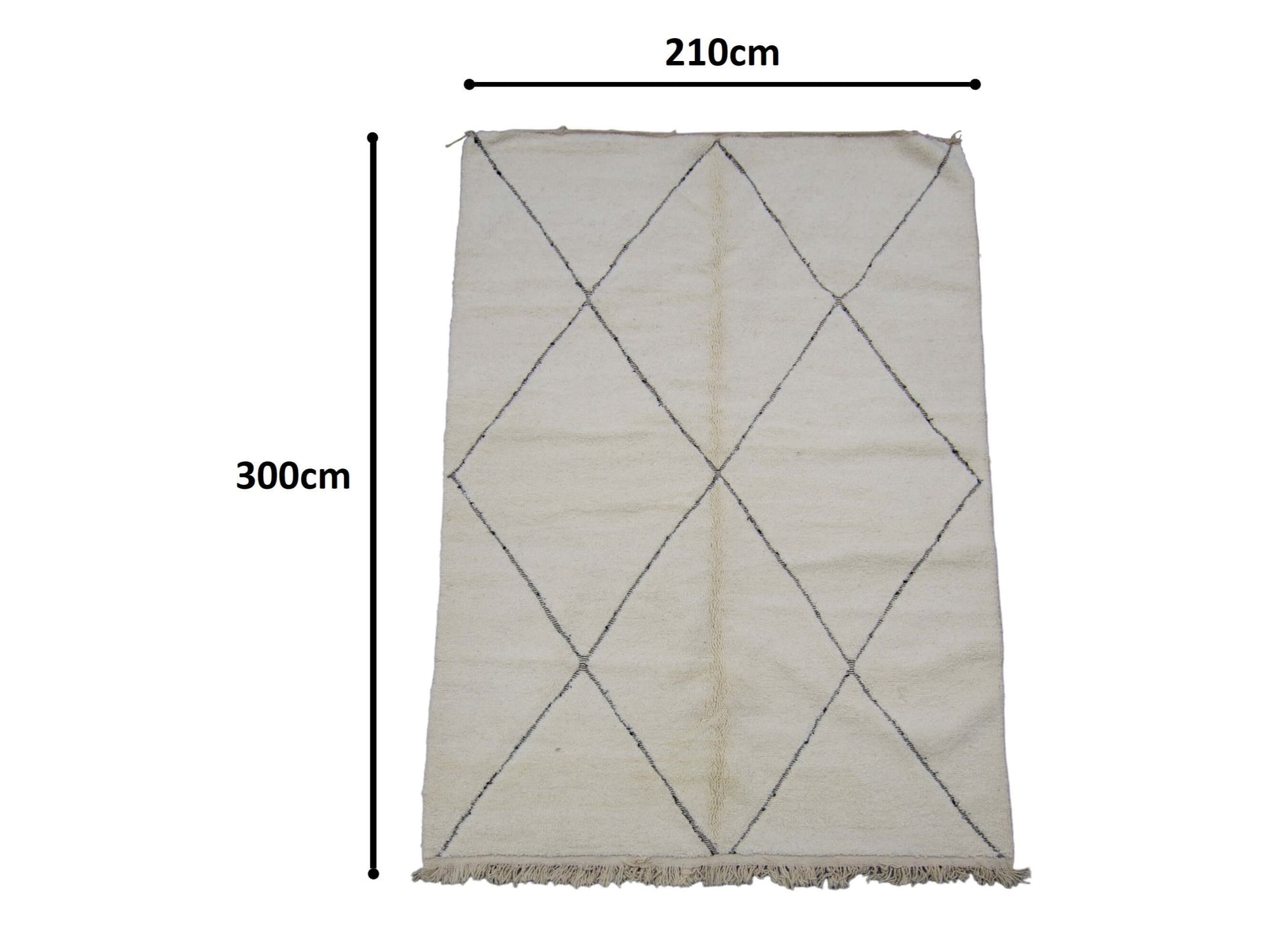 Moroccan Rug 7x10 | Handmade white rug | Costume Wool Rug | Beni Ouarain Rug