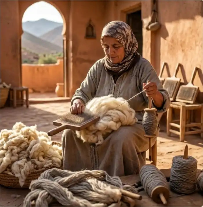 Traditional carding & spinning
