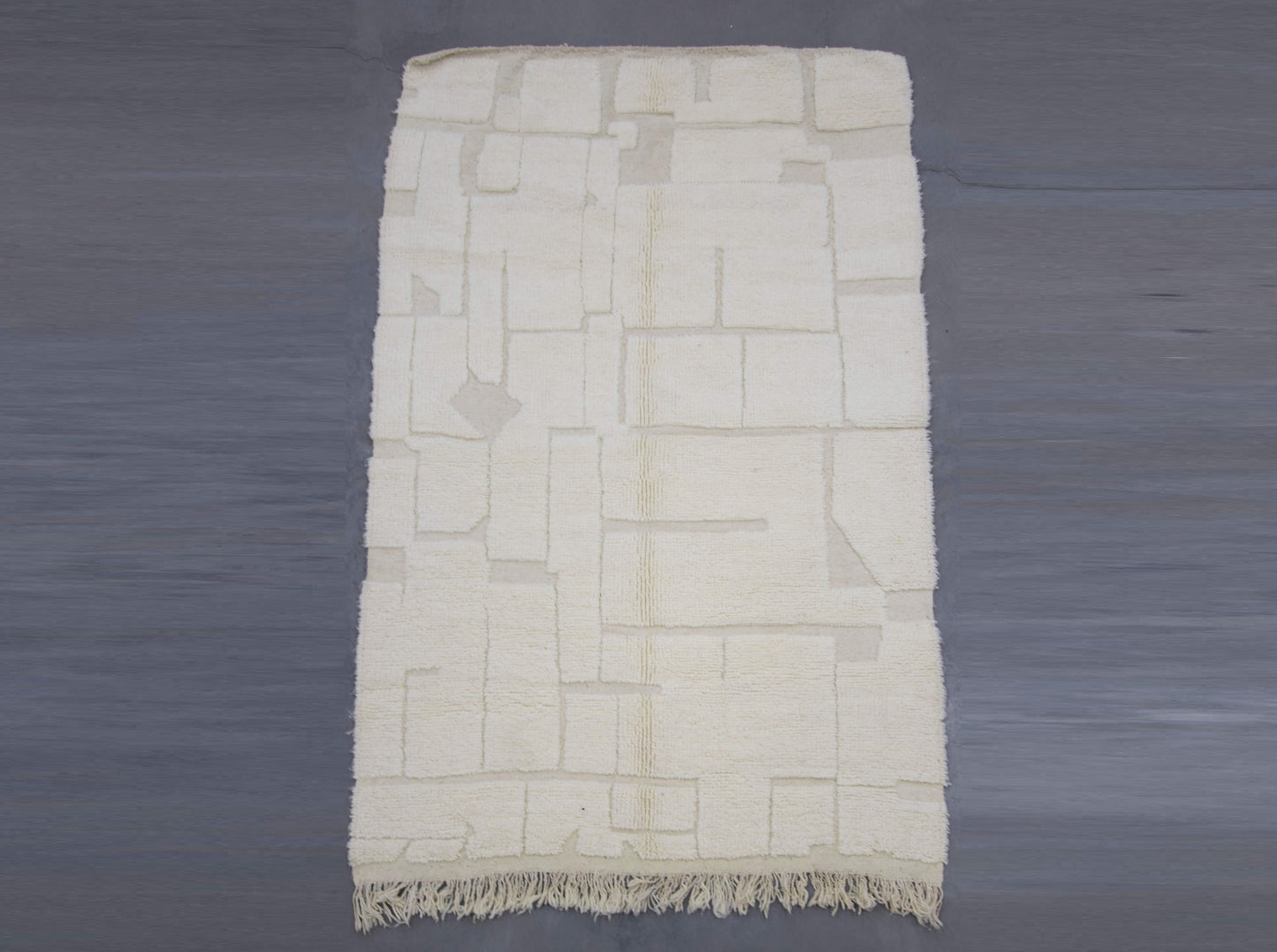 Moroccan Rug 5x8 | Handmade white rug | Costume Wool Rug | Beni Ouarain Rug