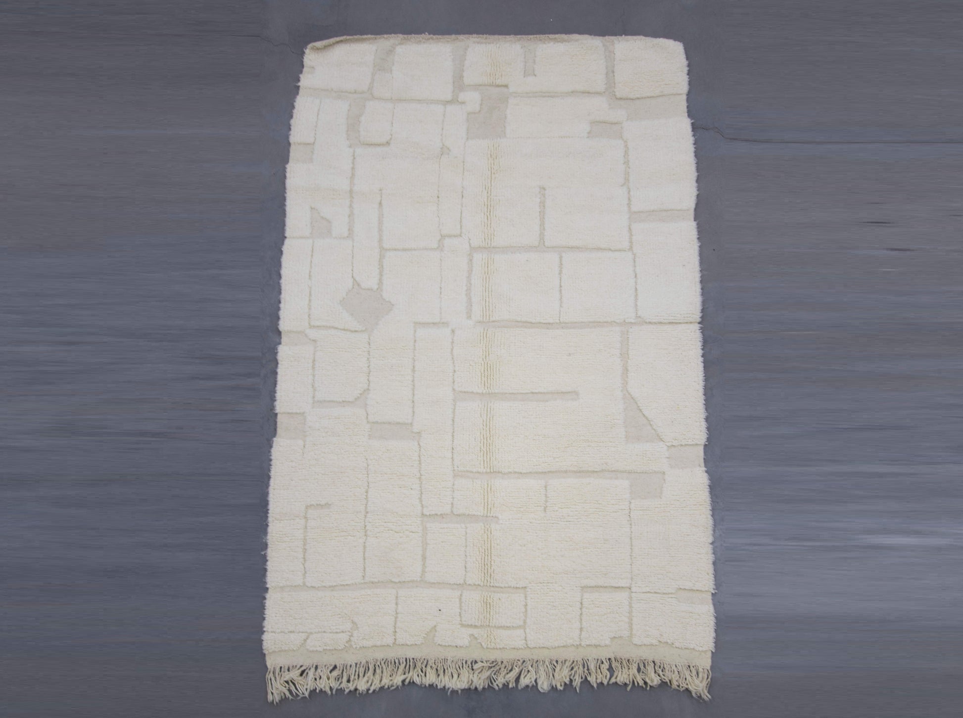 Moroccan Rug 5x8 | Handmade white rug | Costume Wool Rug | Beni Ouarain Rug