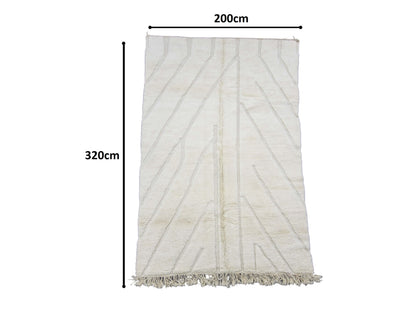 Moroccan Rug 7x10 | Handmade white rug | Costume Wool Rug | Beni Ouarain Rug