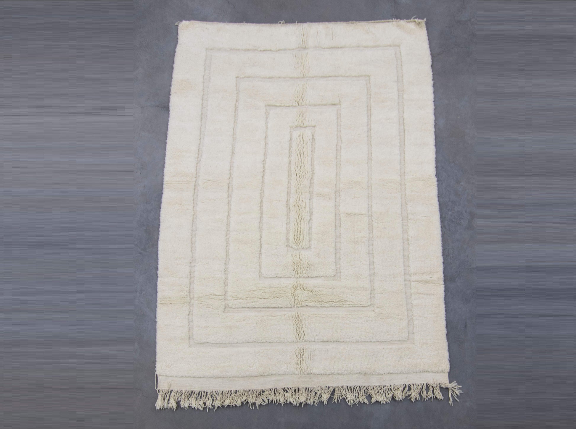 Moroccan Rug 6x10 | Handmade White rug | Costume Wool Rug | Beni Ouarain Rug