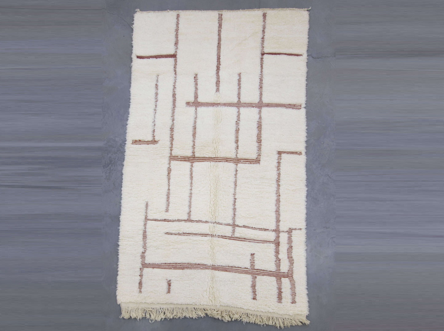 Moroccan Rug 5x8 | Handmade white, Brown rug | Costume Wool Rug | Beni Ouarain Rug