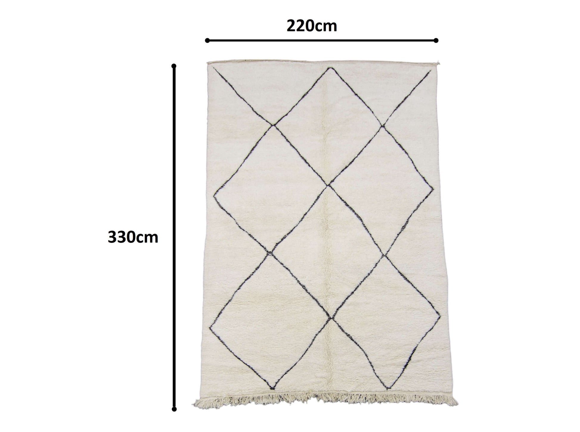 Moroccan Rug 7x11 | Handmade white rug | Costume Wool Rug | Beni Ouarain Rug