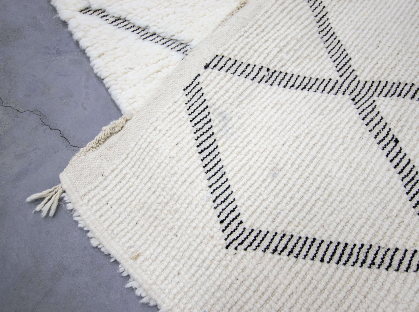 Moroccan Rug 5x8 | Handmade white rug | Costume Wool Rug | Beni Ouarain Rug