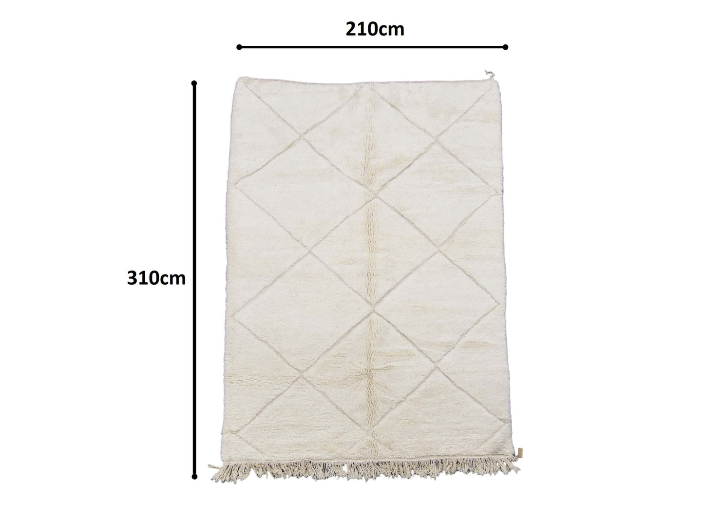 Moroccan Rug 7x10 | Handmade white rug | Costume Wool Rug | Beni Ouarain Rug