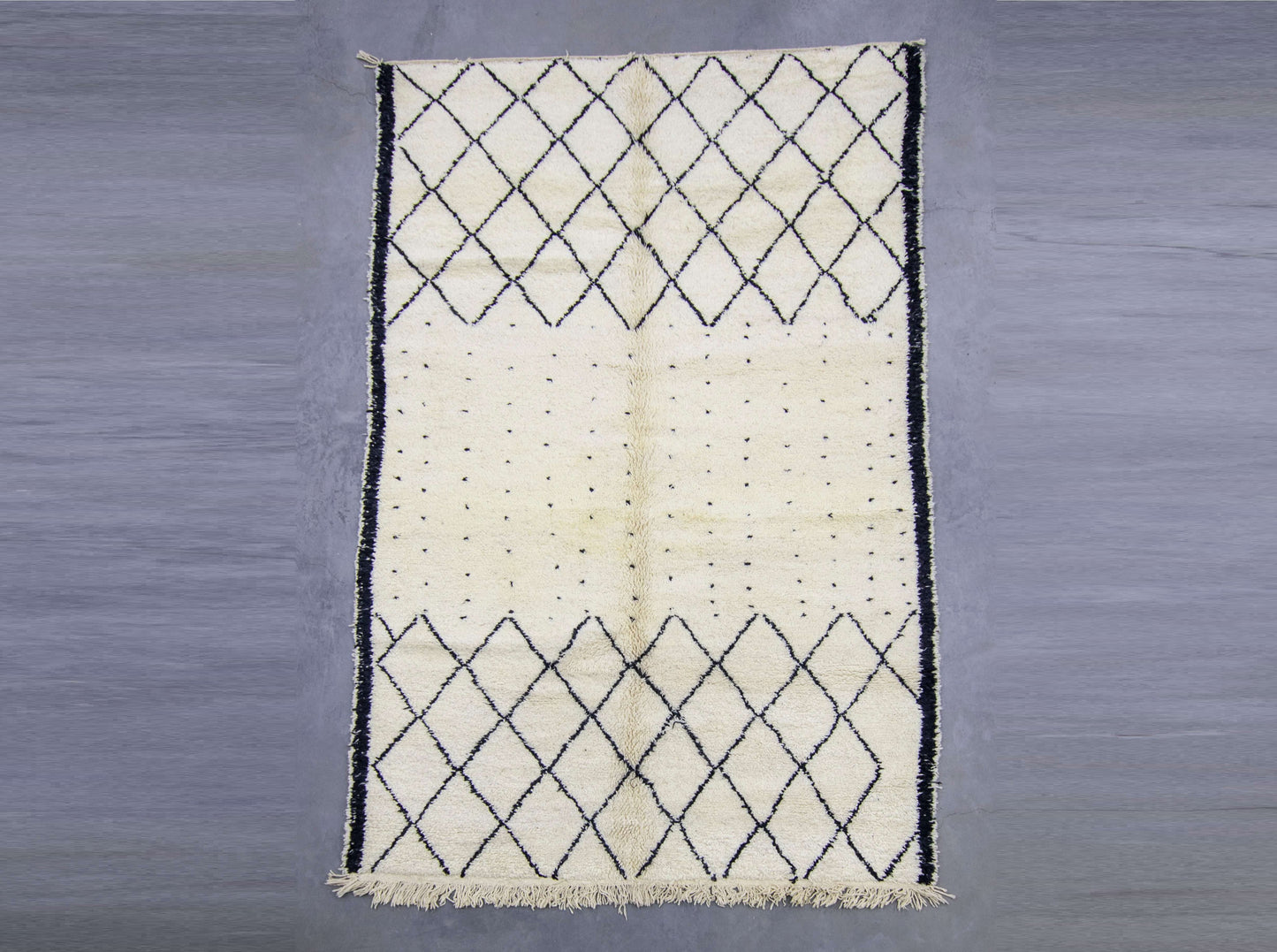 Moroccan Rug 7x10 | Handmade white rug | Costume Wool Rug | Beni Ouarain Rug