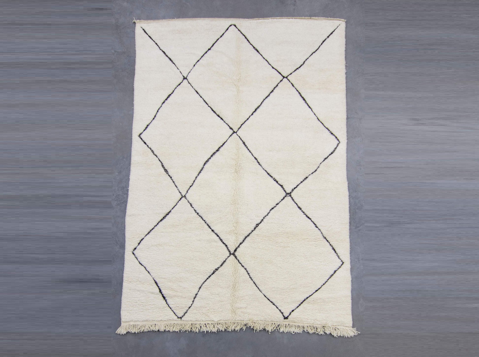 Moroccan Rug 7x11 | Handmade white rug | Costume Wool Rug | Beni Ouarain Rug