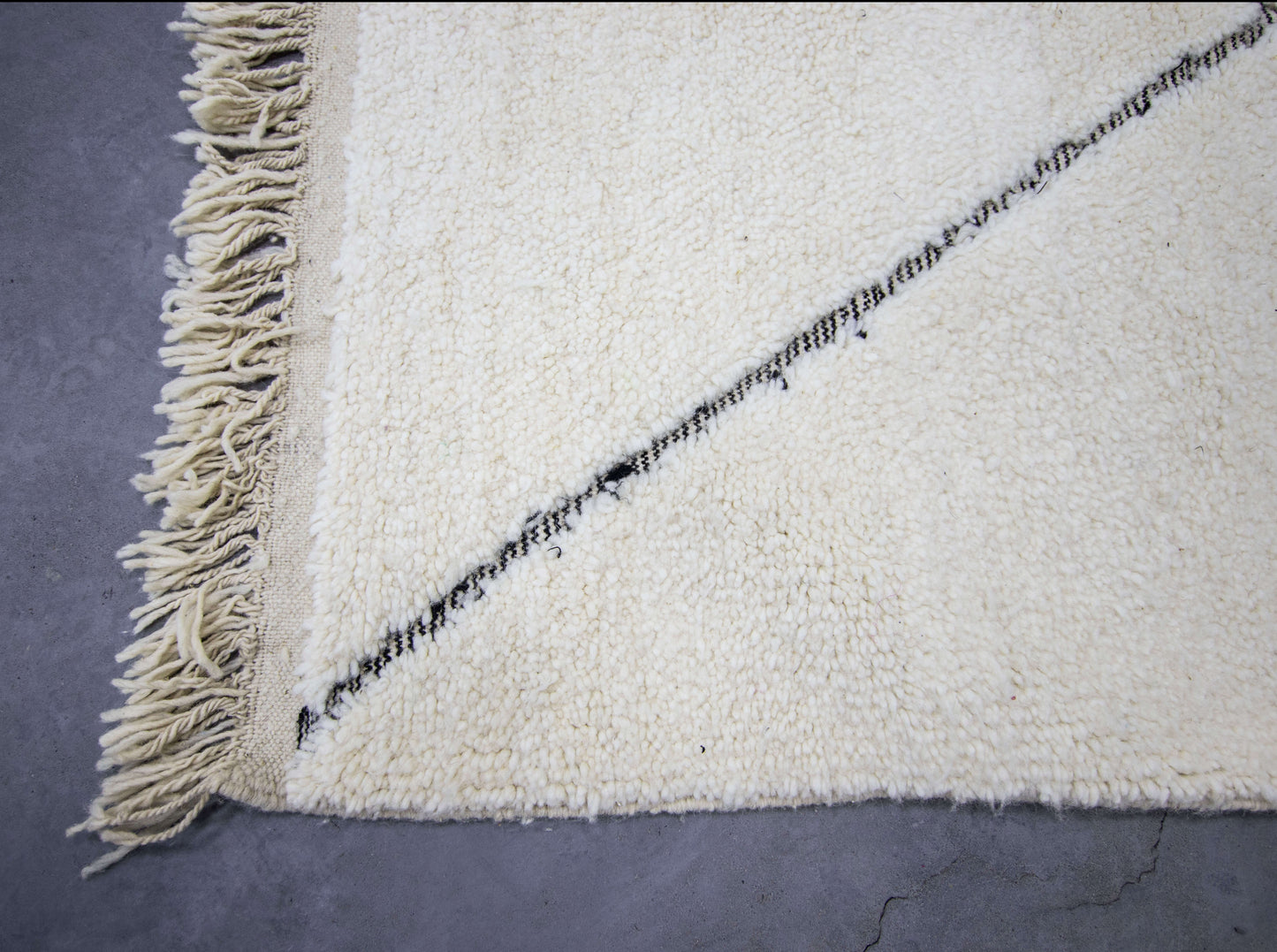 Moroccan Rug 7x10 | Handmade white rug | Costume Wool Rug | Beni Ouarain Rug