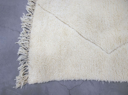 Moroccan Rug 7x10 | Handmade white rug | Costume Wool Rug | Beni Ouarain Rug