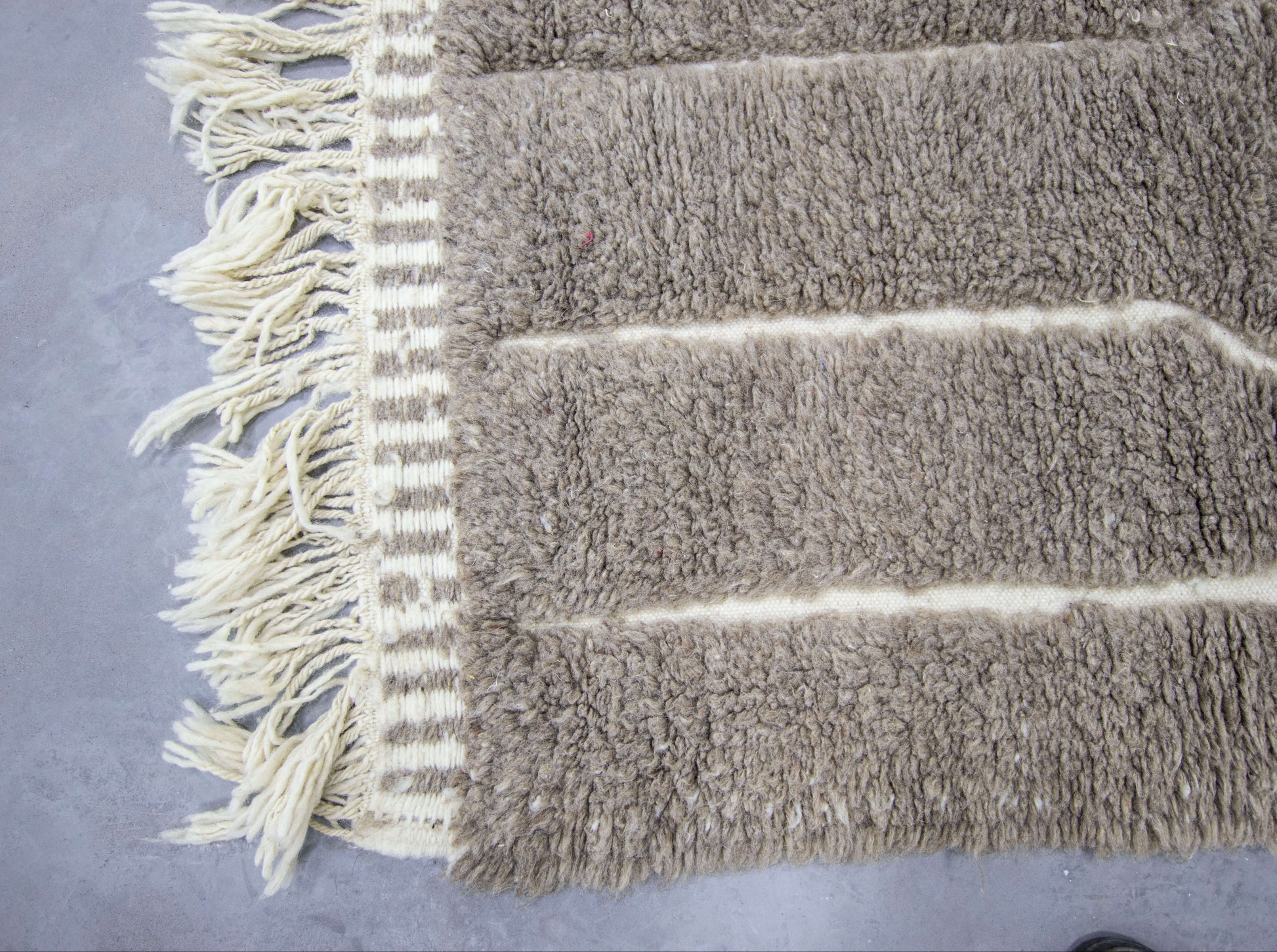 Rug 7x10 | Handmade white rug | Costume Moroccan Wool Rug | Beni Ouarain Rug