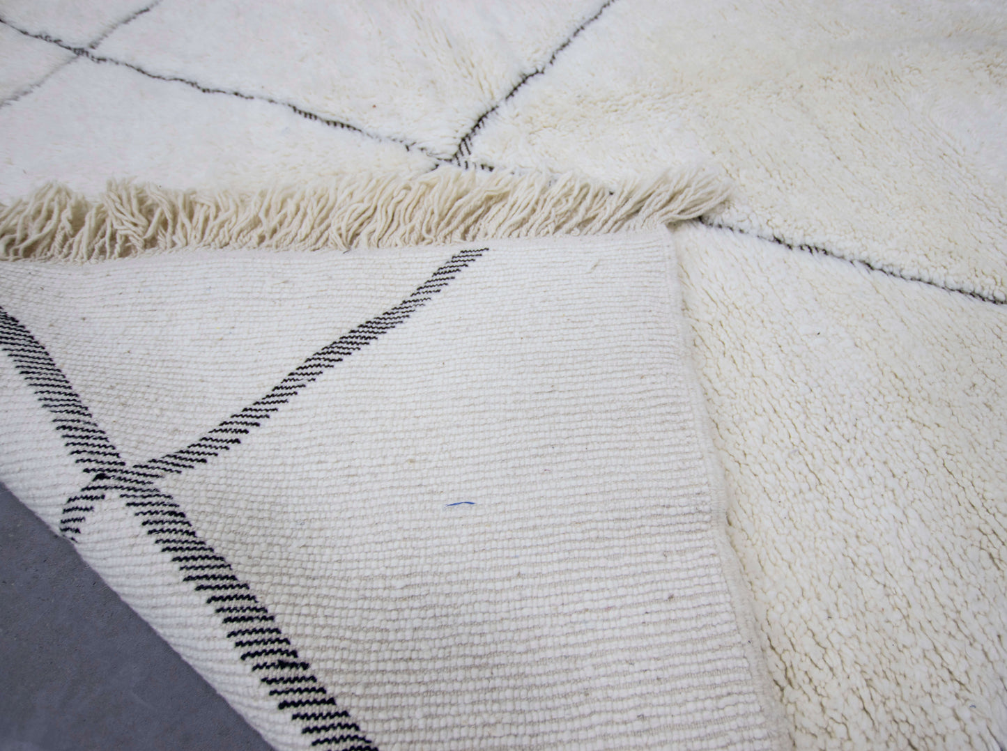 Moroccan Rug 6x10 | Handmade White rug | Costume Wool Rug | Beni Ouarain Rug