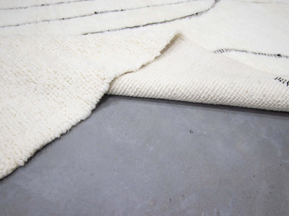 Moroccan Rug 5x8 | Handmade white rug | Costume Wool Rug | Beni Ouarain Rug