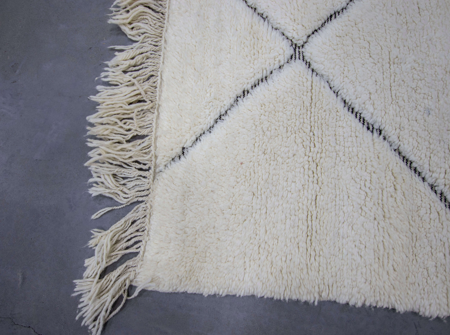 Moroccan Rug 6x10 | Handmade White rug | Costume Wool Rug | Beni Ouarain Rug