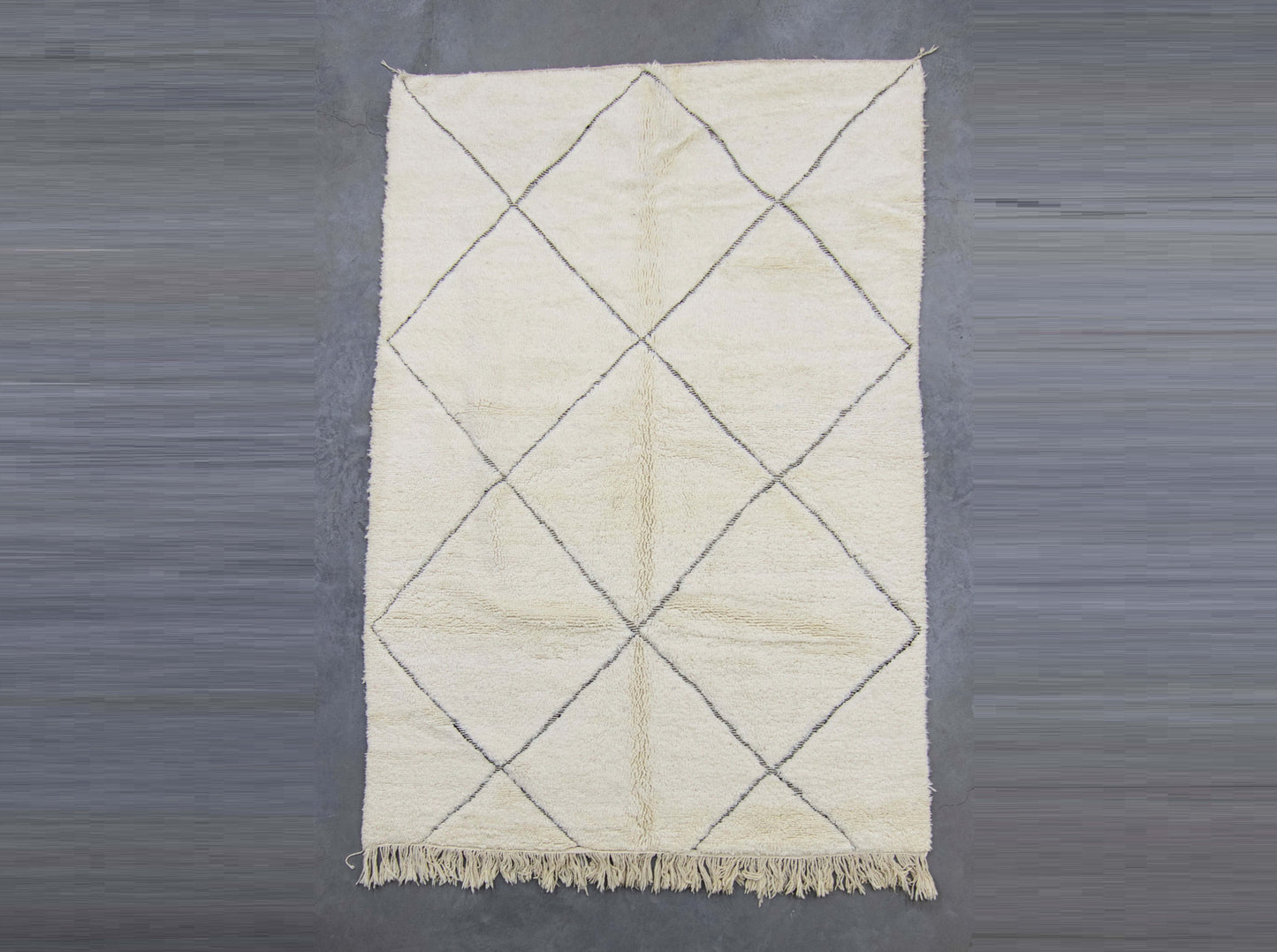 Moroccan Rug 6x10 | Handmade White rug | Costume Wool Rug | Beni Ouarain Rug