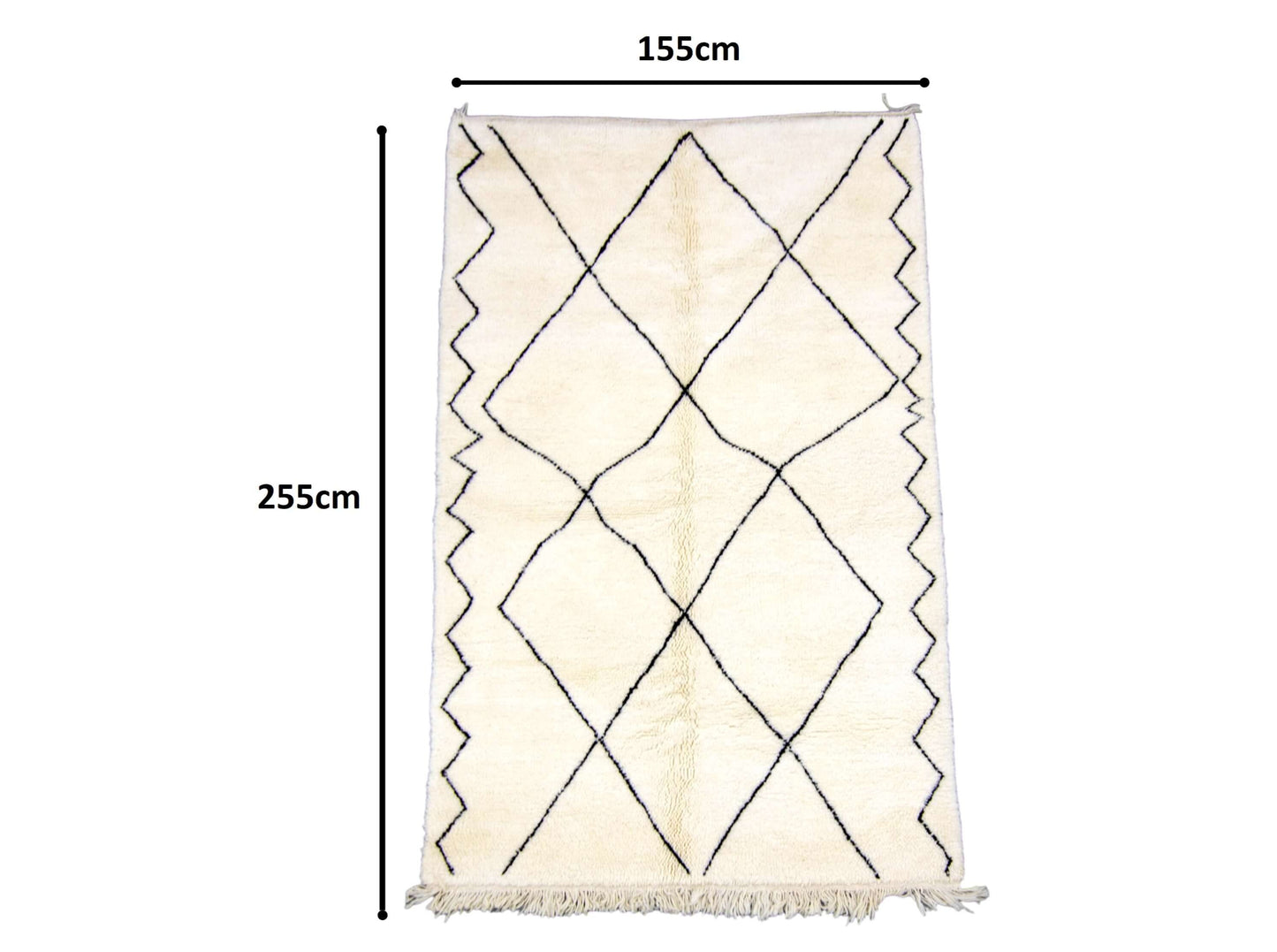 Moroccan Rug 5x8 | Handmade white rug | Costume Wool Rug | Beni Ouarain Rug