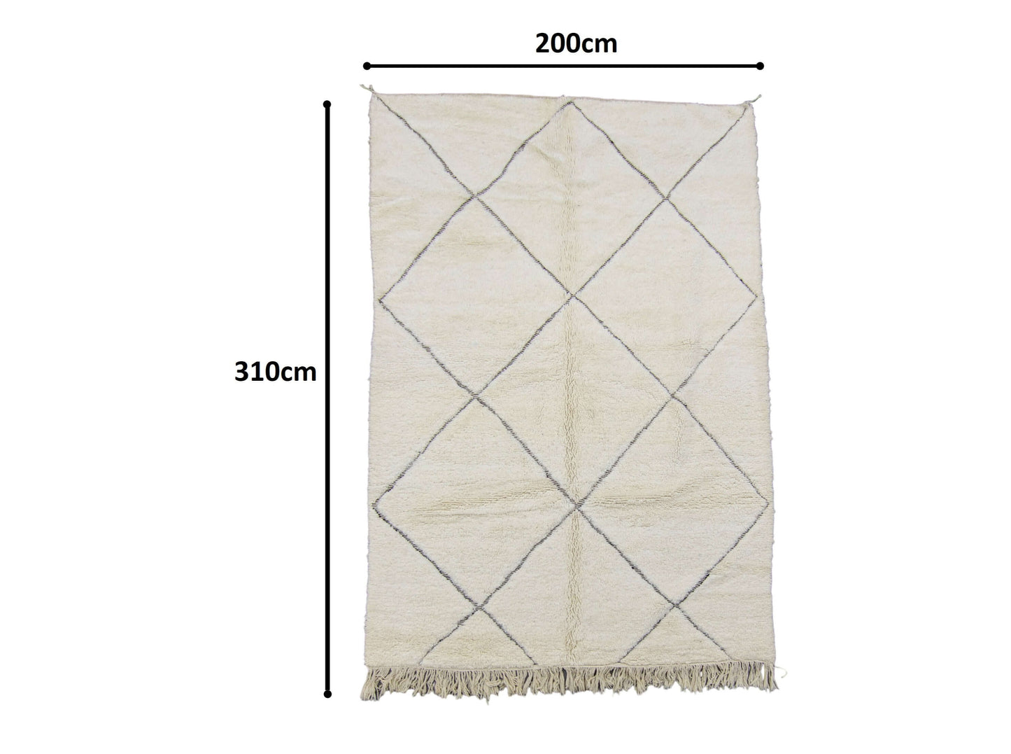 Moroccan Rug 6x10 | Handmade White rug | Costume Wool Rug | Beni Ouarain Rug