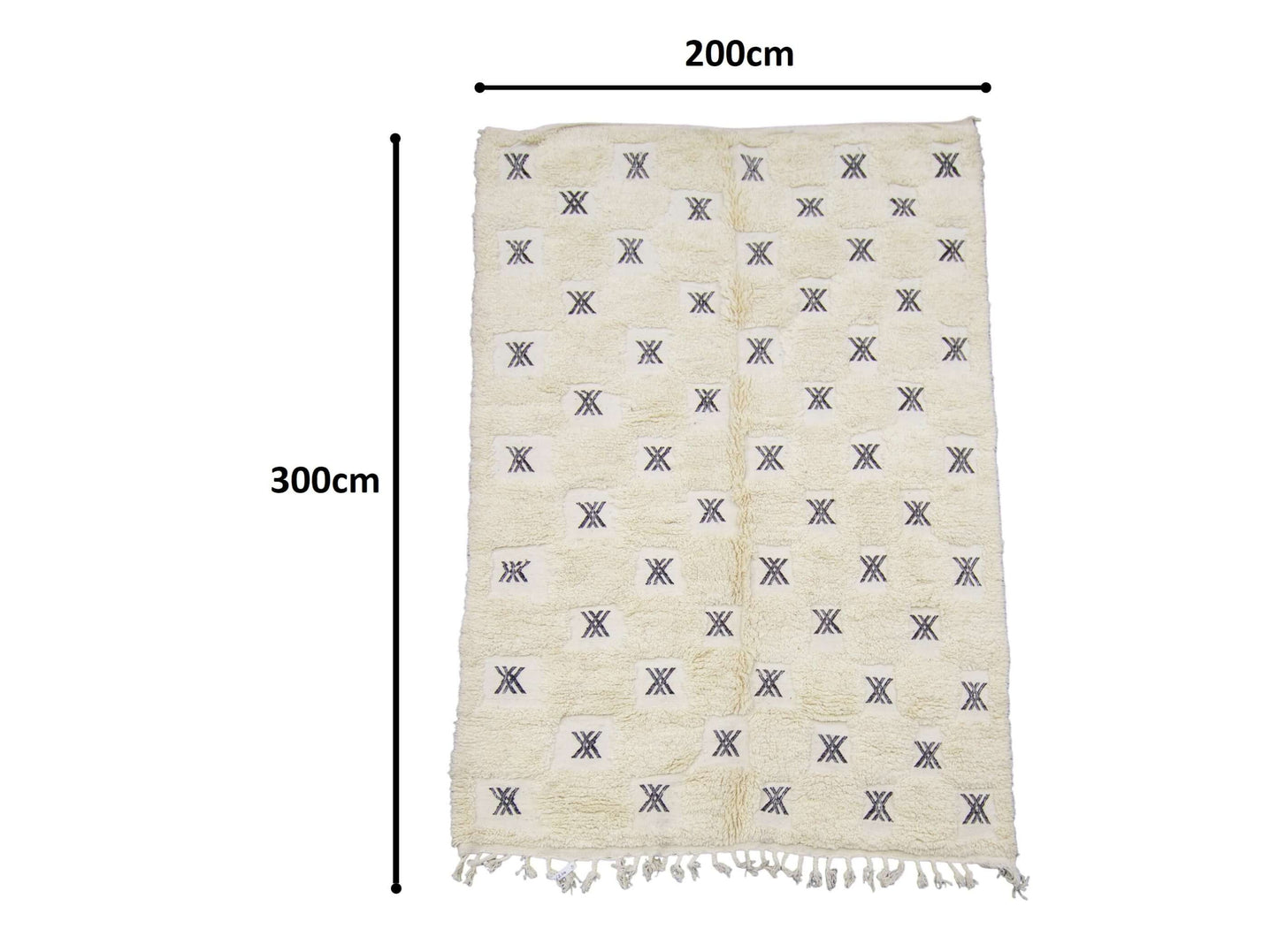 Moroccan Rug 7x10 | Handmade white rug | Costume Wool Rug | Beni Ouarain Rug