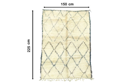 Moroccan Rug 5x7 | Handmade beige rug | Costume Wool Rug | Beni Ouarain Rug