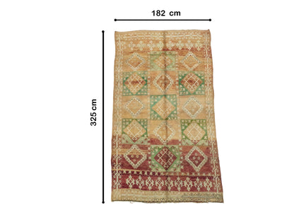 Moroccan Rug 6x11 | Handmade Brown rug | Costume Wool Rug | Beni Mguild Rug