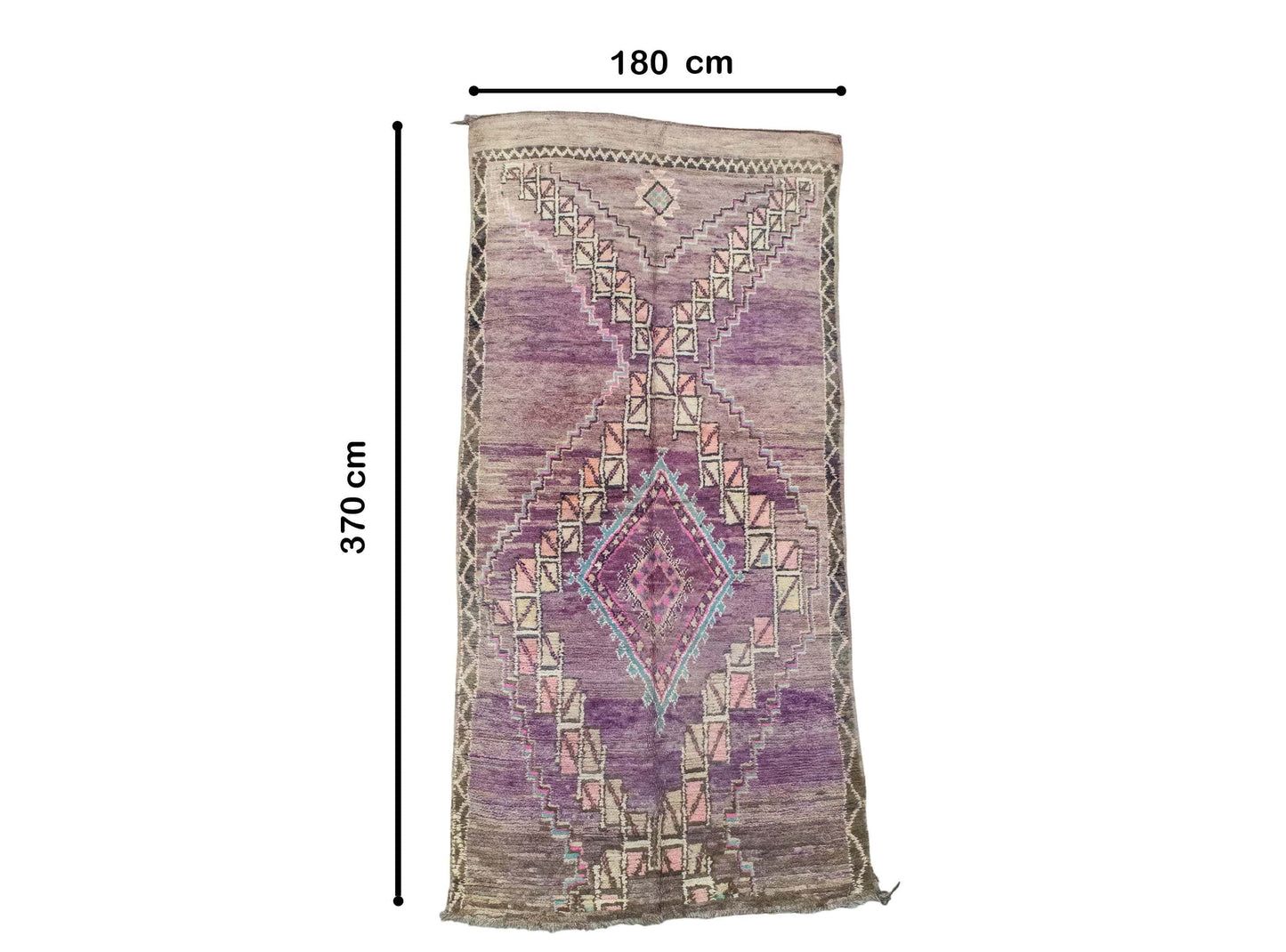 Moroccan Rug 6x12 | Handmade Purple rug | Costume Wool Rug | Beni Mguild Rug